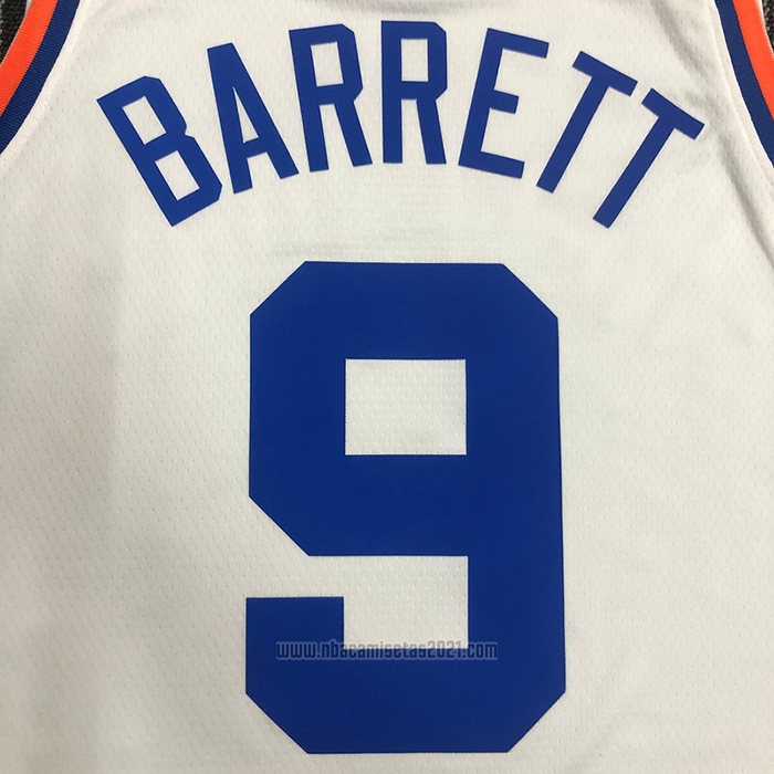 Camiseta New York Knicks RJ Barrett #9 75th Anniversary Blanco